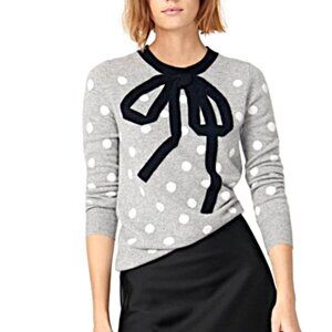 NWT J Crew 100% Cashmere Crewneck Sweater with bow.